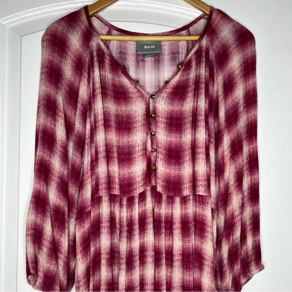 ANTHROPOLOGIE MAEVE Cavalon Pink Plaid Top size large - Picture 3 of 13
